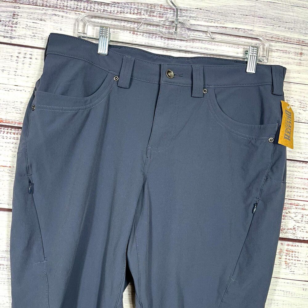 Duluth Trading Co Womens Blue Microfiber Nylon Stretch Skinny Leg Pants 12 Reg
